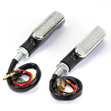 2PCS Motorcycle LED Double Color Turn Signal Indicators Light Blinker Taillight Brake Lamp Universal Amber + Red - pazoma