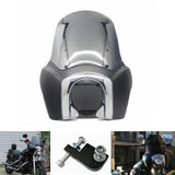 Front Motorcycle Fairing Club Style Dyna Street Bob FXR tsport Fairing w/Chrome Trim Bezel Windshield Headlight Relocation Block - pazoma