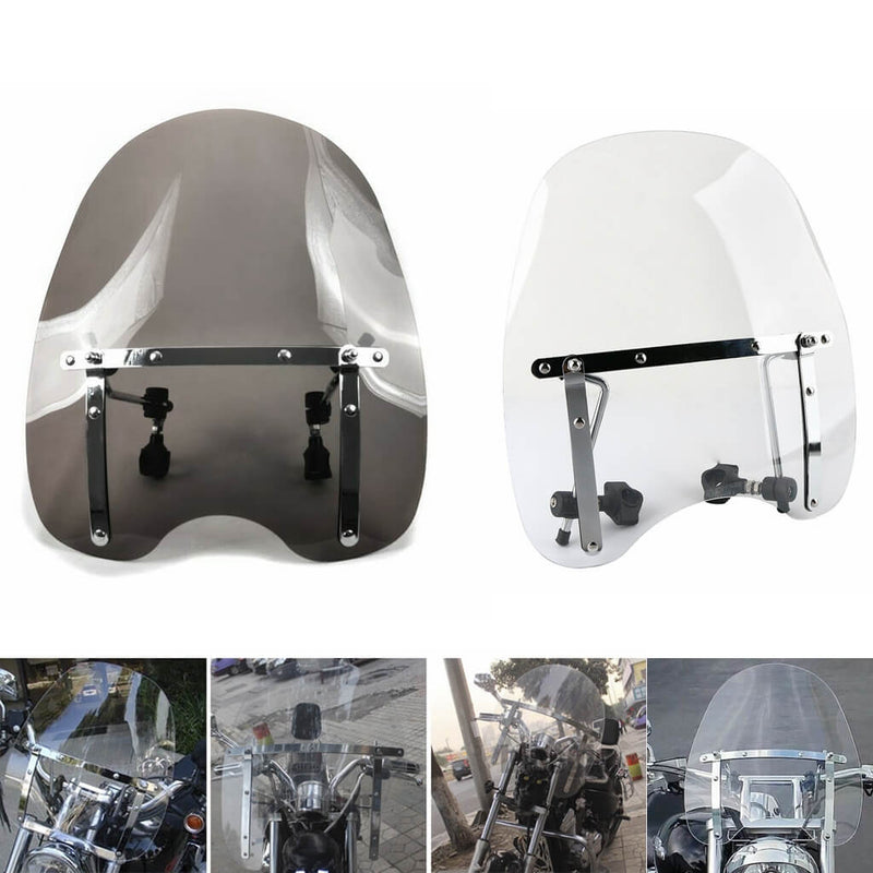 Highway Custom Motorcycle 7/8" Handlebar Deflector Cross Bones Windscreen Windshield Screen Honda Suzuki Yamaha Harley Kawasaki Triumph - pazoma