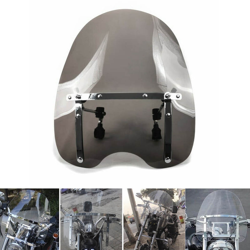Highway Custom Motorcycle 7/8" Handlebar Deflector Cross Bones Windscreen Windshield Screen Honda Suzuki Yamaha Harley Kawasaki Triumph - pazoma