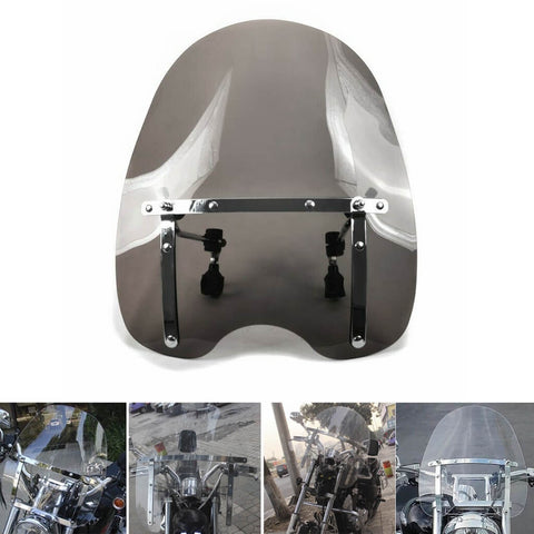 Highway Custom Motorcycle 7/8" Handlebar Deflector Cross Bones Windscreen Windshield Screen Honda Suzuki Yamaha Harley Kawasaki Triumph - pazoma