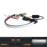 Motorcycle Sequential Switchback Flowing LED Strips Daytime Running lights Turn Signal Light Strip White With Amber Color