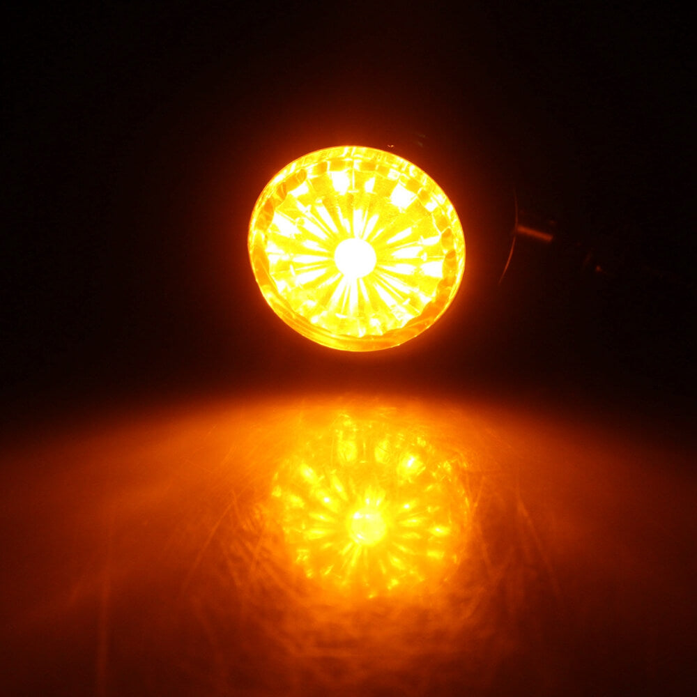 Pair Amber LED Bullet Billet Turn Signal Indicators Light Blinker Universal Honda Suzuki Kawasaki Yamaha Harley Cafe Racer Bobber Chopper - pazoma
