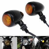 Pair Amber LED Bullet Billet Turn Signal Indicators Light Blinker Universal Honda Suzuki Kawasaki Yamaha Harley Cafe Racer Bobber Chopper - pazoma