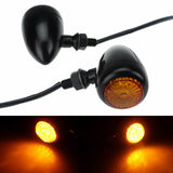 Pair Amber LED Bullet Billet Turn Signal Indicators Light Blinker Universal Honda Suzuki Kawasaki Yamaha Harley Cafe Racer Bobber Chopper - pazoma