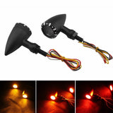 Motorcycle Flashing 3 in 1 LED Turn Signals w/Taillight Indicators Brake Blinker Light For Harley Cruiser Chopper Bobber Cafe Racer - pazoma