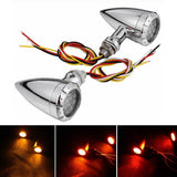 Motorcycle Flashing 3 in 1 LED Turn Signals w/Taillight Indicators Brake Blinker Light For Harley Cruiser Chopper Bobber Cafe Racer - pazoma