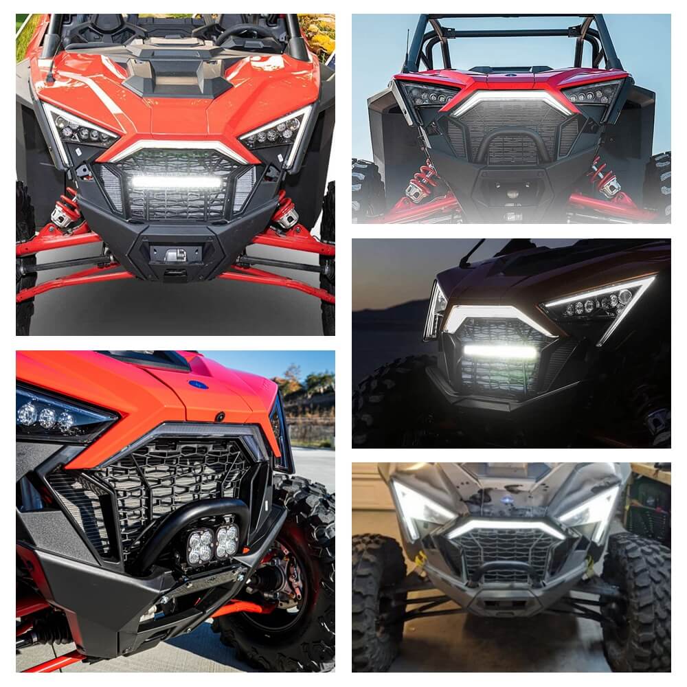 New Polaris RZR PRO XP 4 LED Front Bumper Accent Light Center Grill Li ...
