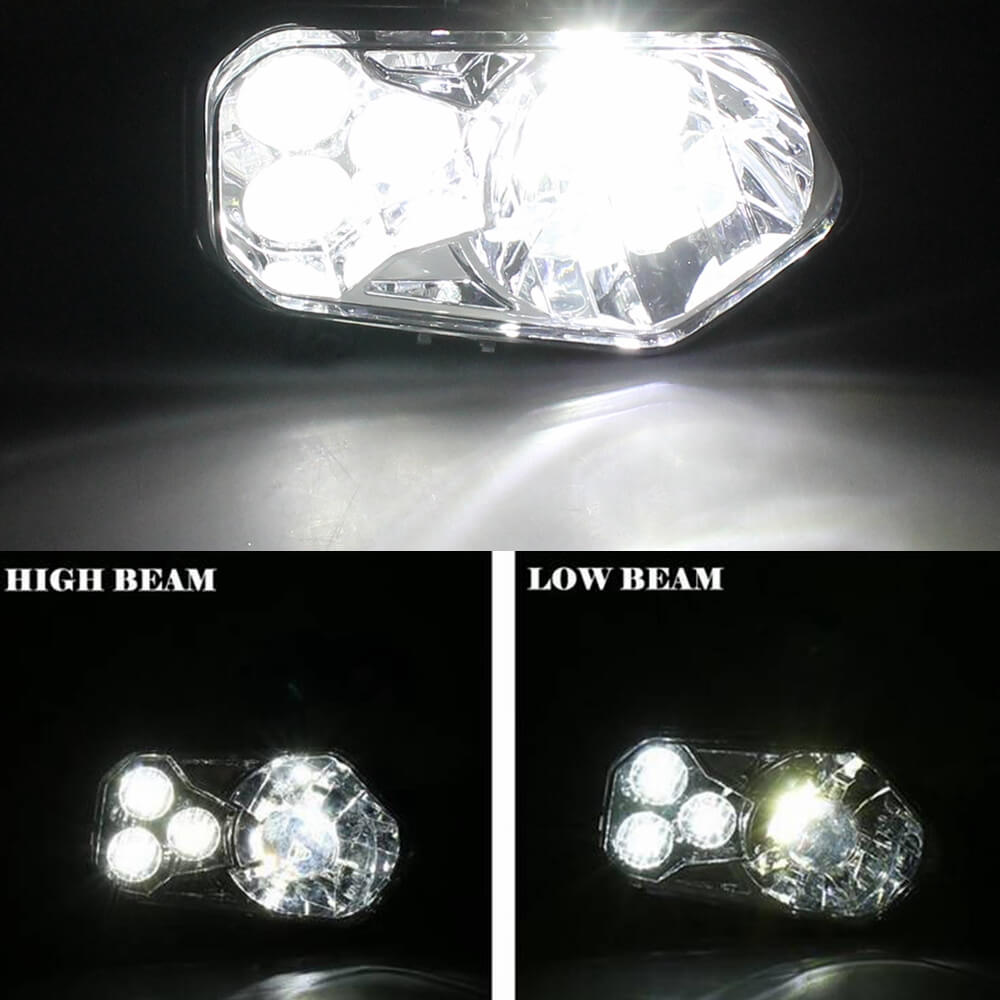 2011-2014 Polaris Sportsman RZR 400 450 500 570 800 900 XP 4 LED Conversion Headlight Replacement Lamps - Replace OEM 2411854 (LH) 2411855 (RH) - pazoma