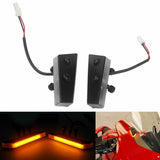 DUCATI Panigale V4 / V4S / Speciale Mirror Block Off Amber LED Turn Signals Billet Black Plates Front 2018-2019