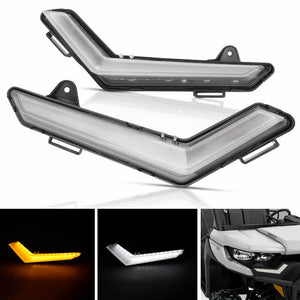 UTV Front LED Signature Light White/Yellow Turn Signal for Can-Am Defender & Defender Max 2020+ Auxillary Light Kit 715006896 - pazoma