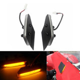 Ducati 959 1299 Panigale Mirror Block Off Amber LED Turn Signals Billet Black Plates Front - pazoma
