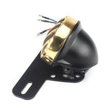 Old School Invader Eared Vintage Grilled Taillight 2-FIL Solid Brass & Alloy For Harley Bobber Chopper Cafe Racer - pazoma