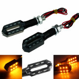 2pcs Universal Motorcycle Turn Signal Light Double-sided Lighting 12V Super Bright LED Bulbs Light for Motorbike Off-Road - pazoma