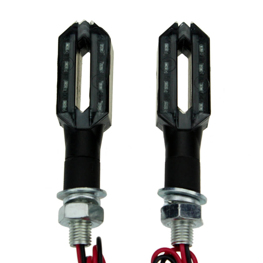 Pair 12V Hollow out Dual Side Universal Motorcycle Bike LED Turn Signal Indicator Light Blinker - pazoma