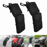 ATV UTV 4-Wheeler Universal Big Horn Fender Bag Black Waterproof Cargo Luggage Storage Pack Hunting Side Bags Zipper Pockets 600D - pazoma