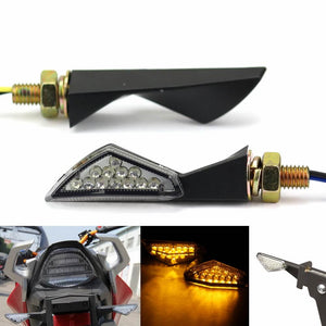 Pair Of Arrows LED Mini Motorcycle Turn Signal Indicator Blinker Lights Lamp Amber Fits Honda Yamaha Suzuki Ducati Kawasaki - pazoma