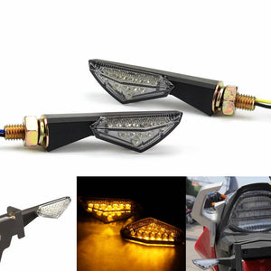 2PCS Motorcycle LED Turn Signal Moto Flasher Indicator Light DC 12V Universal Amber For KTM BMW KAWASAKI YAMAHA R1 Blinker Lamp - pazoma