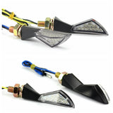 Pair Of Arrows LED Mini Motorcycle Turn Signal Indicator Blinker Lights Lamp Amber Fits Honda Yamaha Suzuki Ducati Kawasaki - pazoma