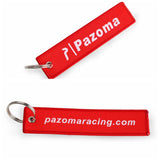 Pazoma Motorcycle Red/White Fashion Tags Keychain Keyring Rectangle Polyester Embroidery Key Chain 13*3CM 5" x 1.2" - pazoma