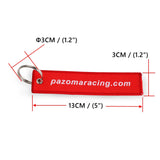 Pazoma Motorcycle Red/White Fashion Tags Keychain Keyring Rectangle Polyester Embroidery Key Chain 13*3CM 5" x 1.2" - pazoma