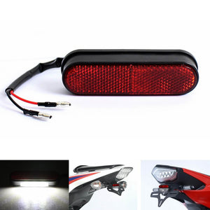 Pazoma Universal Motorcycle 3 LED Tail License Number Plate Light with Red Reflector - pazoma