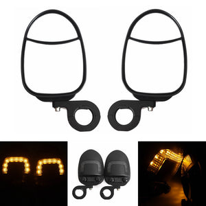 UTV Universal Side Mirrors w/LED Turn Signal Light | Polaris RZR800/900 John Deere Gator HPX XUV Kawasaki Mule Yamaha Rhino 1.75" Roll Bars Clamp - pazoma