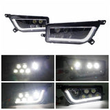 Polaris RZR XP 1000 LED Headlights RZR 900 Fits 2014-2020 UTV Headlamp with White DRL Daytime Running Lamp - pazoma