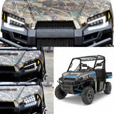 Polaris Ranger 1000 900 570 500 XP Diesel Crew 48V EV ETX LTN HST BRUTUS Pro XD LED Headlight Front Head Lamp w/ Turn Signal DRL Daytime Running Light - pazoma