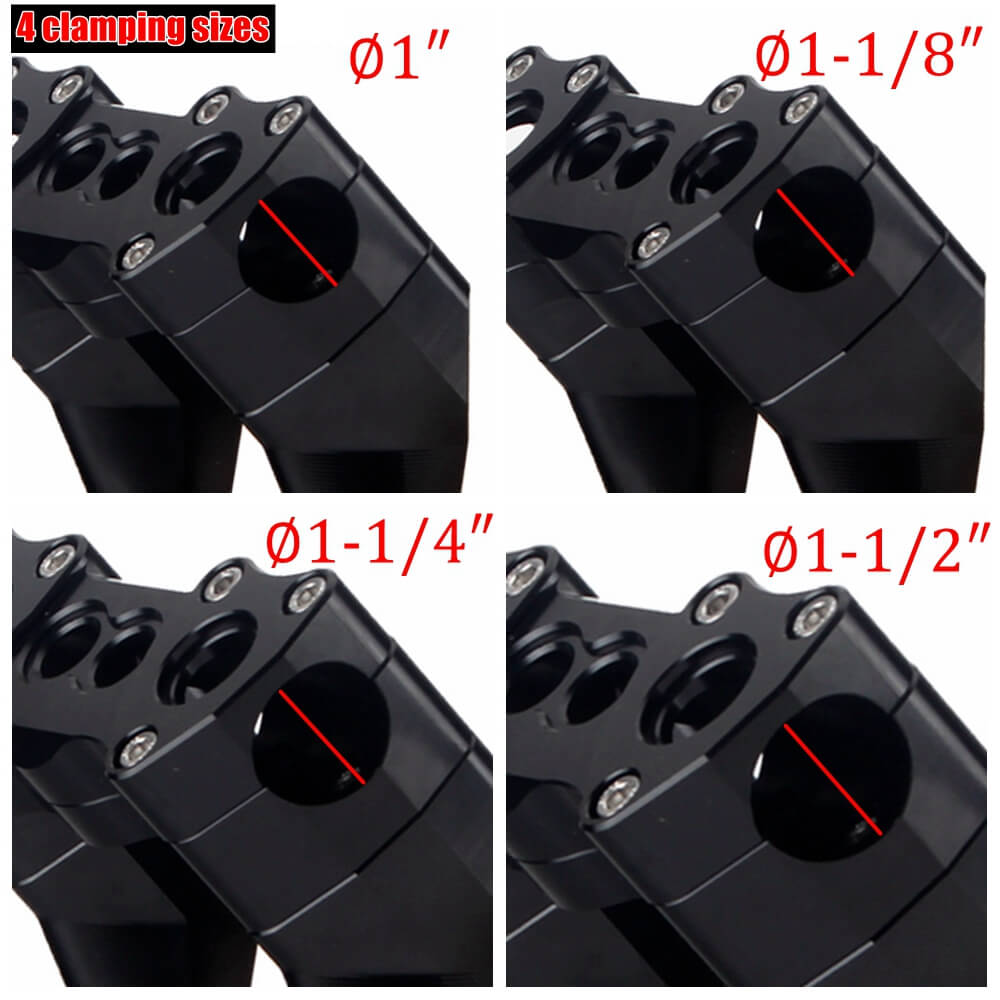 6-13" Pullback Style Modular Handlebar Risers Kit for 1" 1-1/8" 1-1/4" 1-1/2" Bar Harley Dyna Street Bob Softail Sportster - pazoma