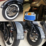 Black Radius 4 X 7 Curved Led Motorcycle License Plate Frame Harley Rear Fender / LPF-RAD-B-LP - pazoma