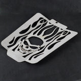 Skull Flame Polished Stainless Radiator Grill Guard For 2006-2019 Suzuki Boulevard M109R / Intruder VZR1800 / M1800R - pazoma