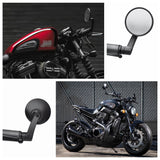 Motorcycle Universal Aluminum Round Rear View Handle Bar End Mirrors for Kawasaki Yamaha Honda Suzuki Chopper Cafe Racer Bobber - pazoma