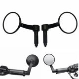Motorcycle Universal Aluminum Round Rear View Handle Bar End Mirrors for Kawasaki Yamaha Honda Suzuki Chopper Cafe Racer Bobber - pazoma