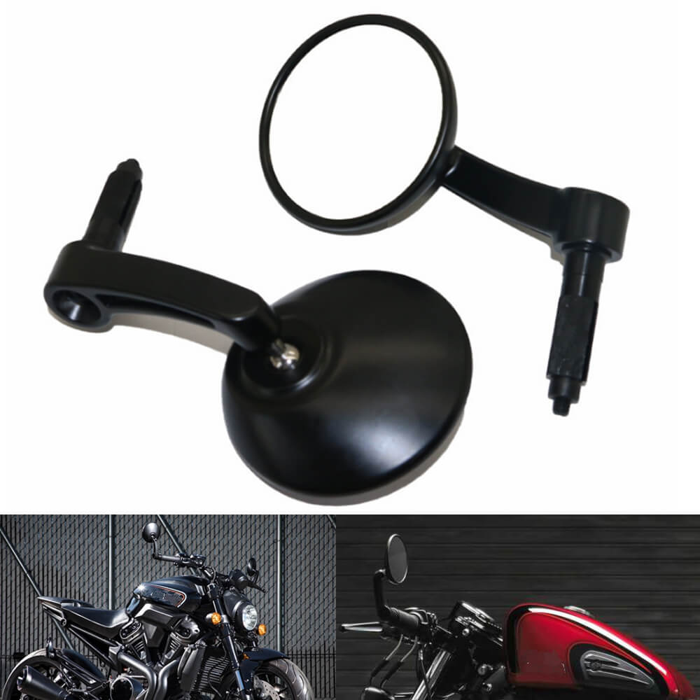 Motorcycle Universal Aluminum Round Rear View Handle Bar End Mirrors f –  pazoma