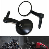 Motorcycle Universal Aluminum Round Rear View Handle Bar End Mirrors for Kawasaki Yamaha Honda Suzuki Chopper Cafe Racer Bobber - pazoma