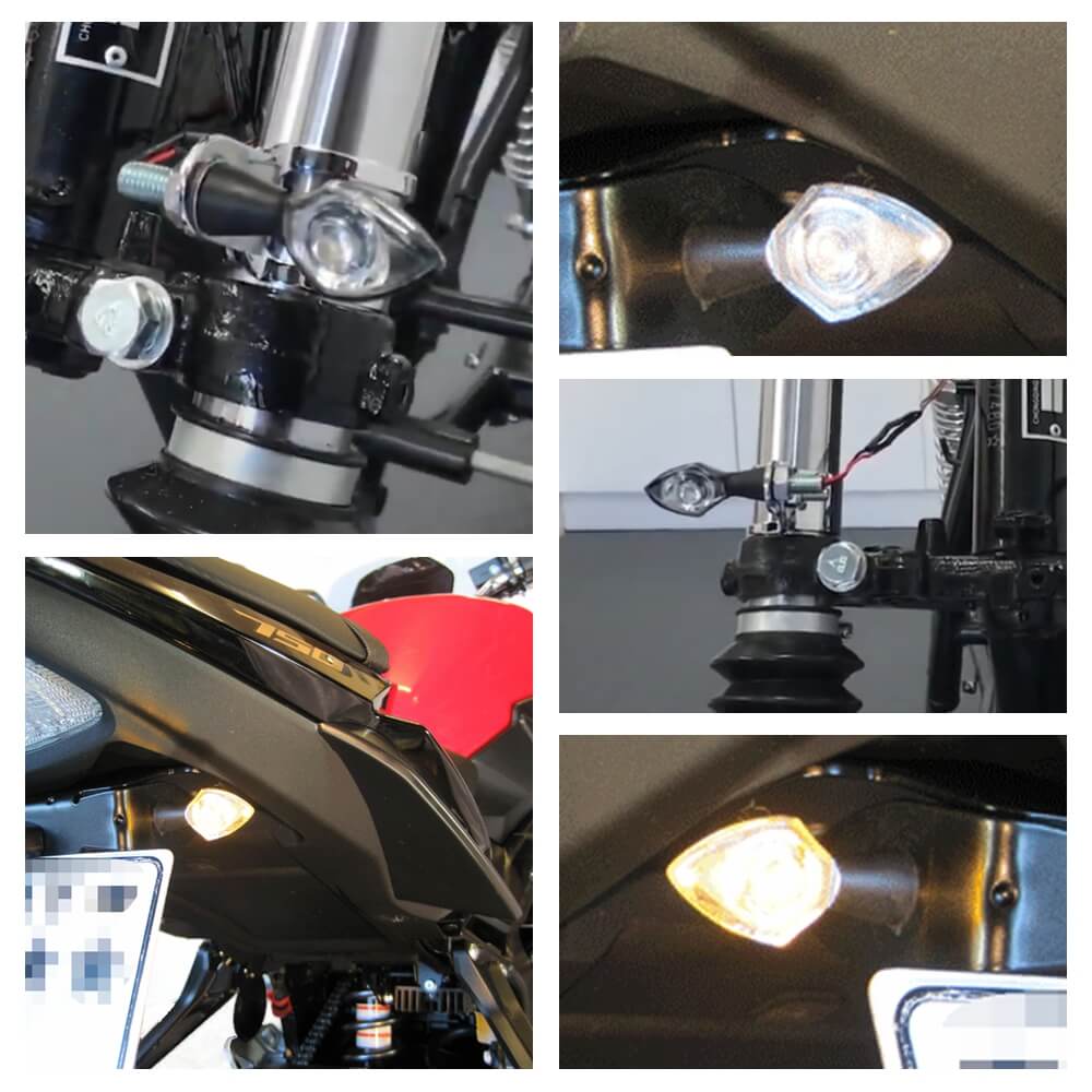 LED Motorcycle Motorbike Indicators Cat-eye Mini Eye Turn Signal Light Nano Blinker 12V for Street bike Cruiser Chopper Retro Custom Harley - pazoma