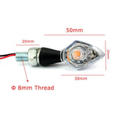 LED Motorcycle Motorbike Indicators Cat-eye Mini Eye Turn Signal Light Nano Blinker 12V for Street bike Cruiser Chopper Retro Custom Harley - pazoma