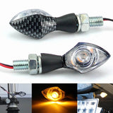 LED Motorcycle Motorbike Indicators Cat-eye Mini Eye Turn Signal Light Nano Blinker 12V for Street bike Cruiser Chopper Retro Custom Harley - pazoma