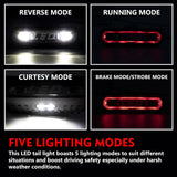 Rear Facing 5-In-1 Red/White LED Chase Light Kit Tail 3rd Brake Strobe Back Backup Reverse License Plate Illumination For Jeep ATV UTV RZR - pazoma