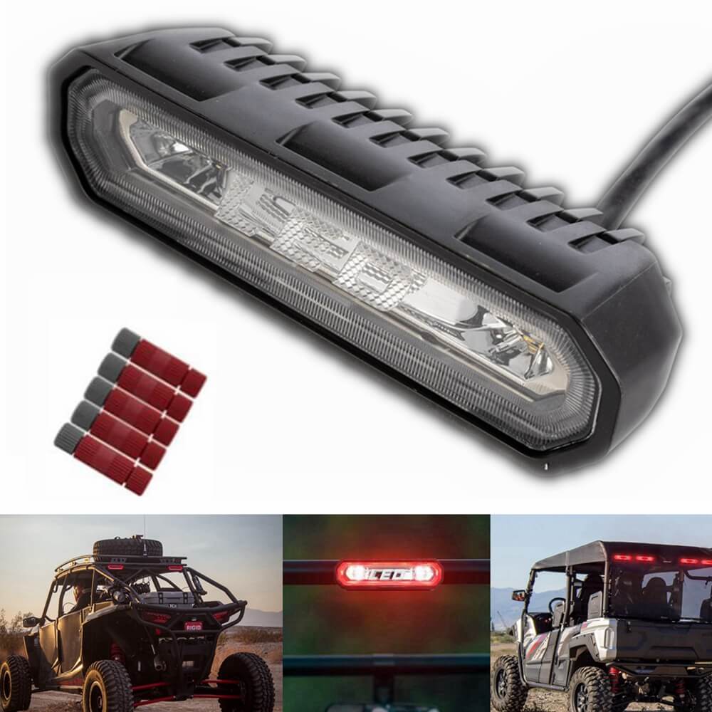 Lupar 25 LED Chase Light Bar w/ 1.65''-2'' Roll Cage Bracket, Heavy-Duty  Offroad Rear Strobe Lightbar w/Brake/Turn Signal/Running Lights for UTV