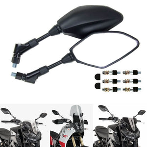 Yamaha MT09 MT07 MT03 MT25 FZ07 FZ09 FJ09 MT10 XJR1300 XJR1200 XJ6 FZ6 FZ1 FZ8 Tracer 900/GT Tenere 700 Rear View Side Mirrors E24 MARK Certification - pazoma