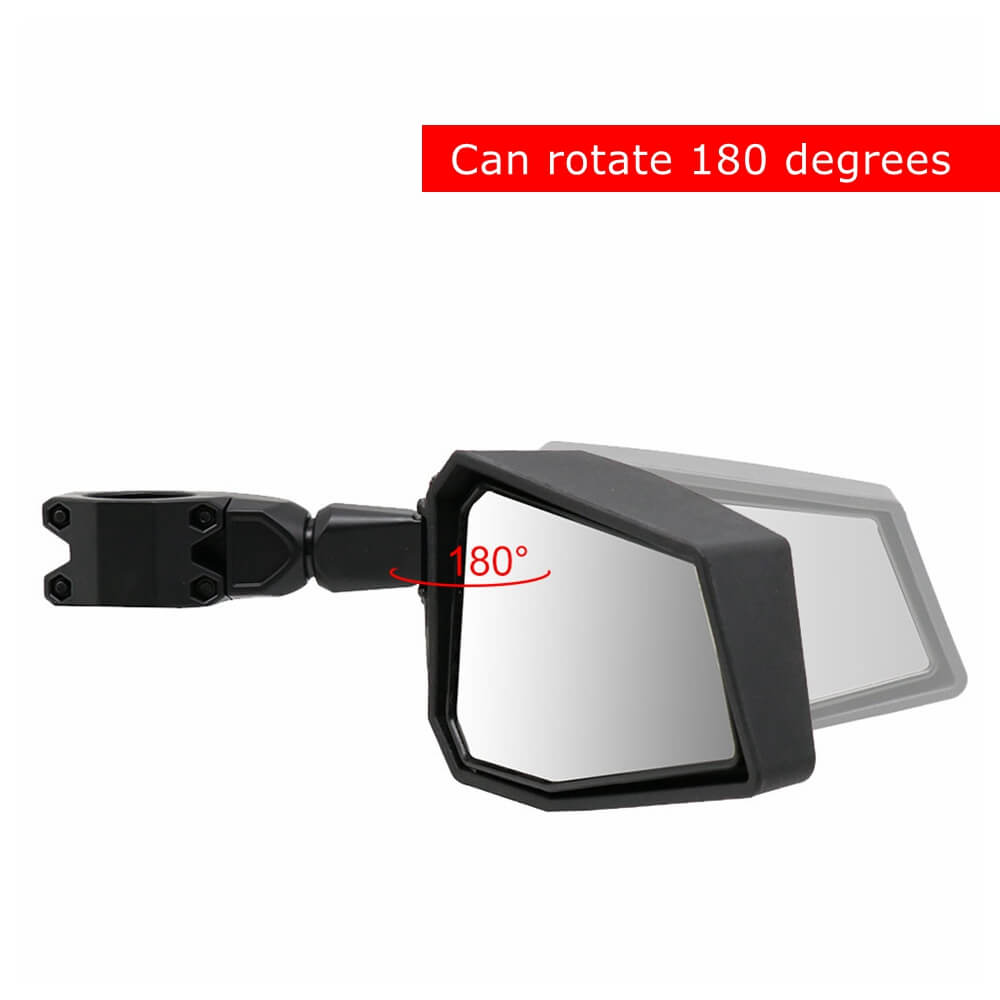 1Pair UTV Side Rear View Mirrors w/ Black Orange Blue Red Inserts for 2008-2020 Polaris RZR 800 900 1000 XP - pazoma