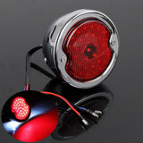 Retro Motorcycle 12v LED Taillight Red Lens W/License Light For Harley Chopper Cafe Racer Bobber Custom Brake Stop Tail Light - pazoma