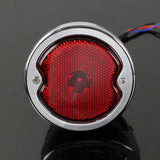 Retro Motorcycle 12v LED Taillight Red Lens W/License Light For Harley Chopper Cafe Racer Bobber Custom Brake Stop Tail Light - pazoma