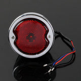 Retro Motorcycle 12v LED Taillight Red Lens W/License Light For Harley Chopper Cafe Racer Bobber Custom Brake Stop Tail Light - pazoma