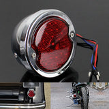 Retro Motorcycle 12v LED Taillight Red Lens W/License Light For Harley Chopper Cafe Racer Bobber Custom Brake Stop Tail Light - pazoma