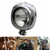 Motorcycle Sealed Beam Electroline Vintage Retro Square Headlight Chopper Bobber Harley Triumph BSA XS650 Custom w/Yellow Lens - pazoma