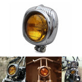 Motorcycle Sealed Beam Electroline Vintage Retro Square Headlight Chopper Bobber Harley Triumph BSA XS650 Custom w/Yellow Lens - pazoma