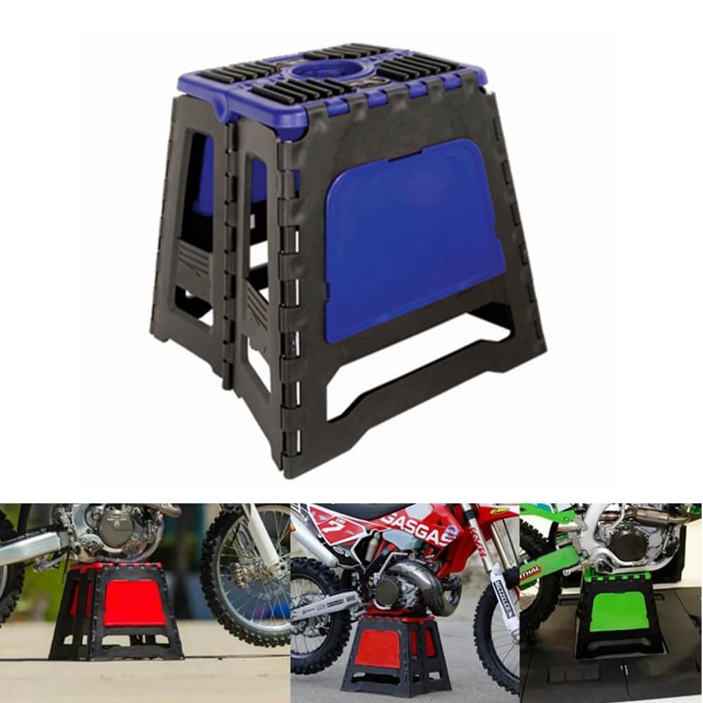 Universal Motorcycle MX Enduro Folding Work Stand Plastic Stand Stool Repairing Folding Lift Repair Holder Dirt Pit Bike Motocross - pazoma